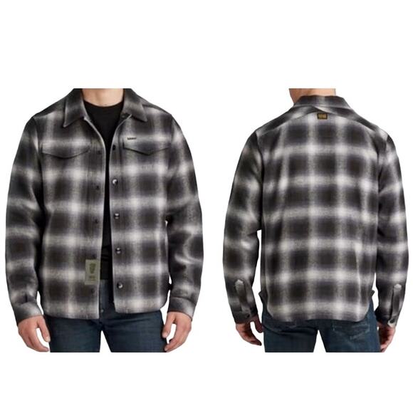 G-Star Raw Mens Check Overshirt Shacket Jacket Grey Raven Blur Size Small - $230 - Picture 1 of 10